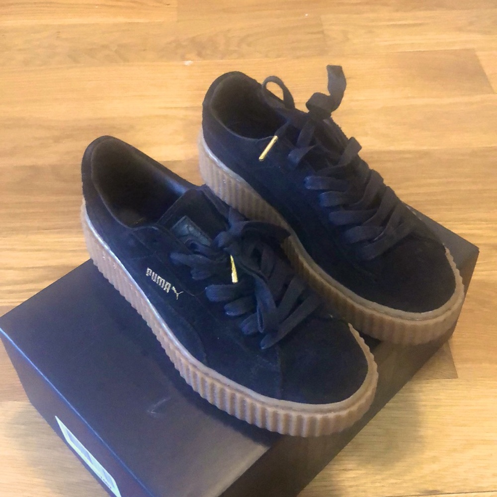 Fenty Black Oatmeal Suede Creepers Size US 8